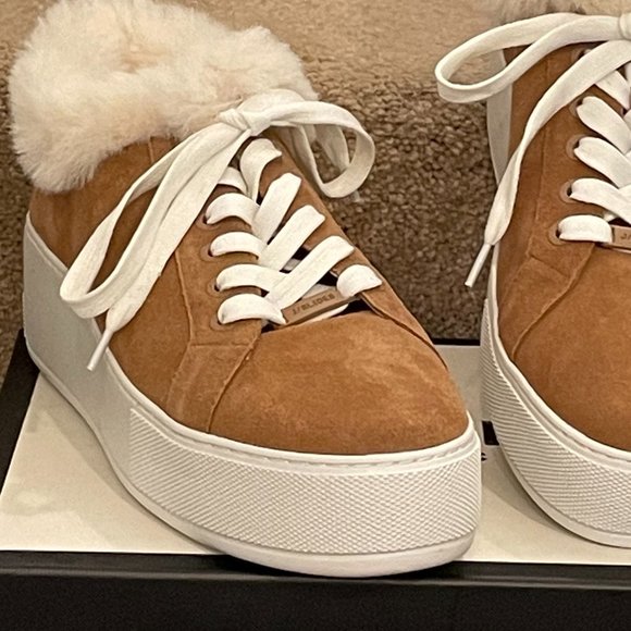 - NIB $169 J/SLIDES Tan Mellia Suede Sneakers 9M - Picture 2 of 4
